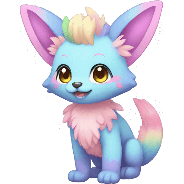 Kawaii colorful pastel anthro fursona Fakemon emoji