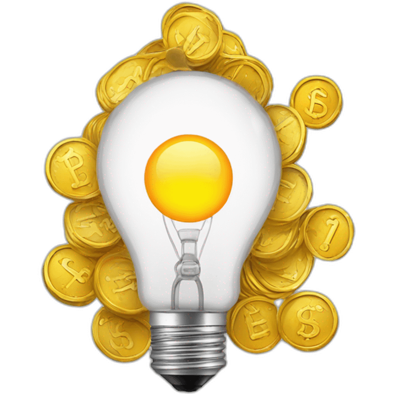 bulb with coins inside emoji