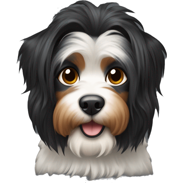 Yorshire black hair, dog emoji