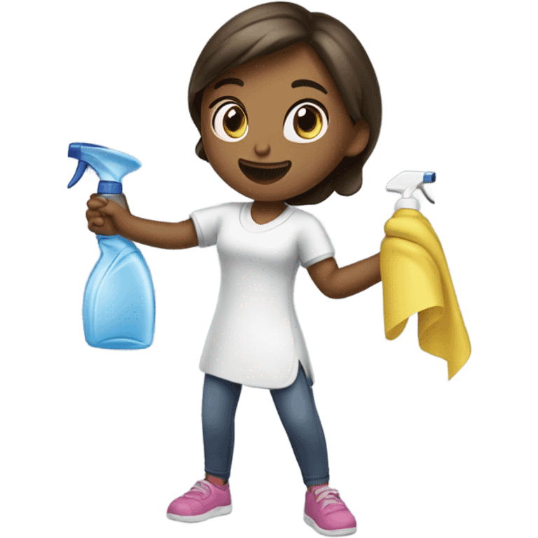 A girl cleaning really fast  emoji