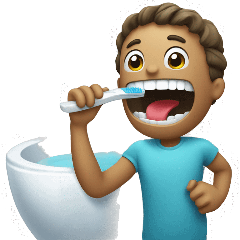 brushing teeth emoji