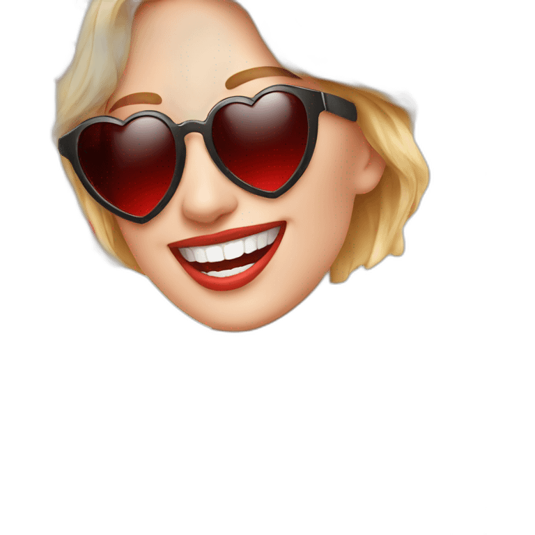 Smile red hearts sunglasses  emoji