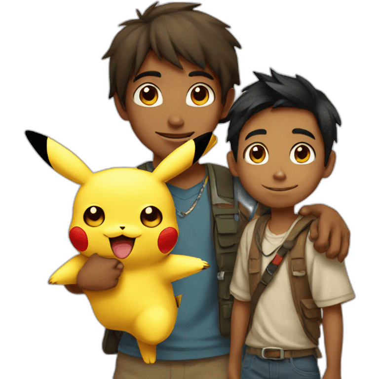 indian boy with pikachu emoji