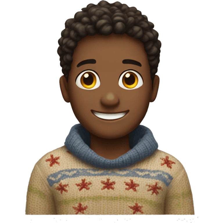 smiling boy in cozy sweater emoji