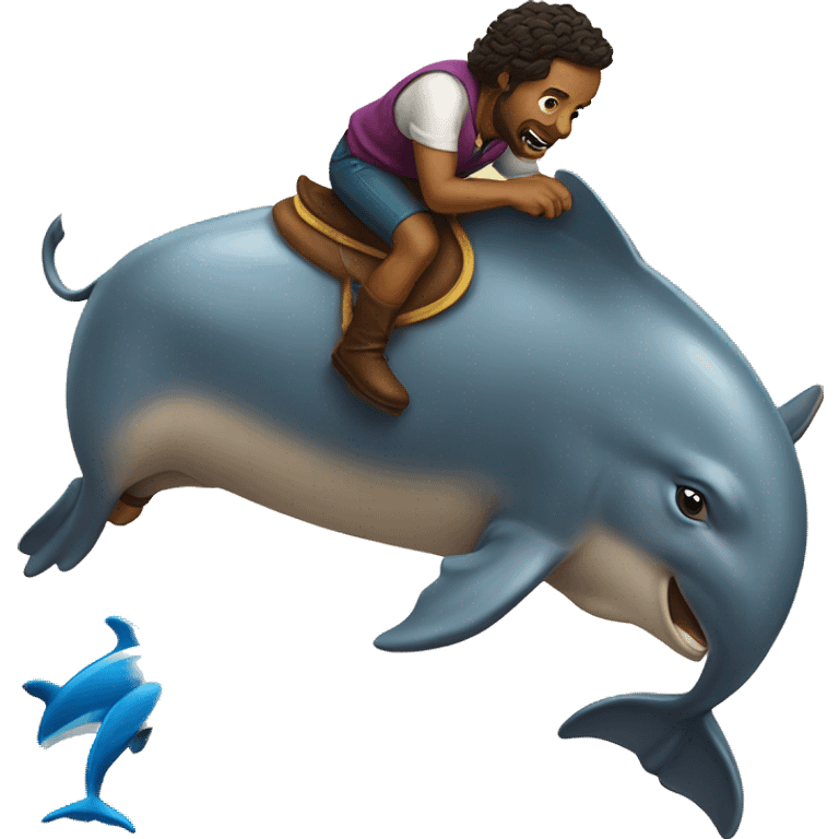 Buffalo riding a dolphin emoji