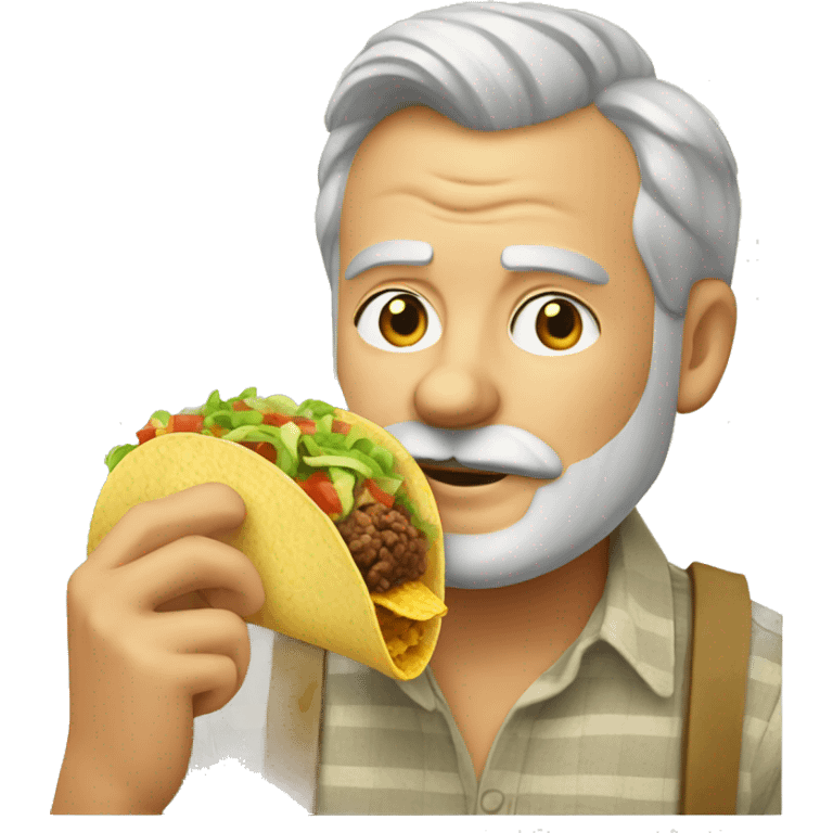 Hemingway eating taco emoji