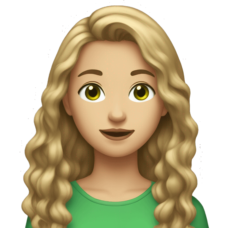 15 year old girl with dirty brownish blonde hair and green eyes emoji