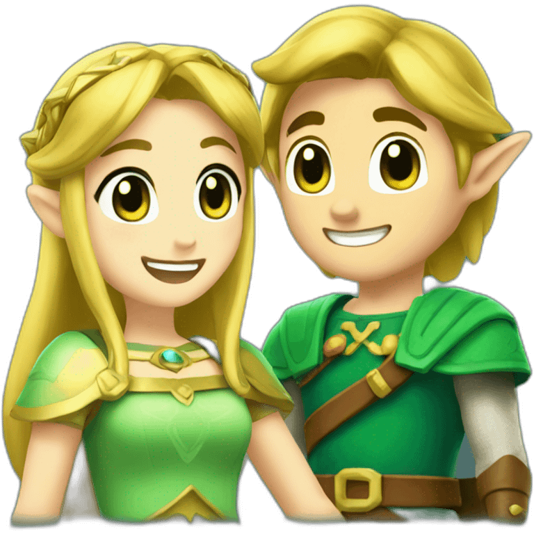 Link and Princess Zelda laughing emoji