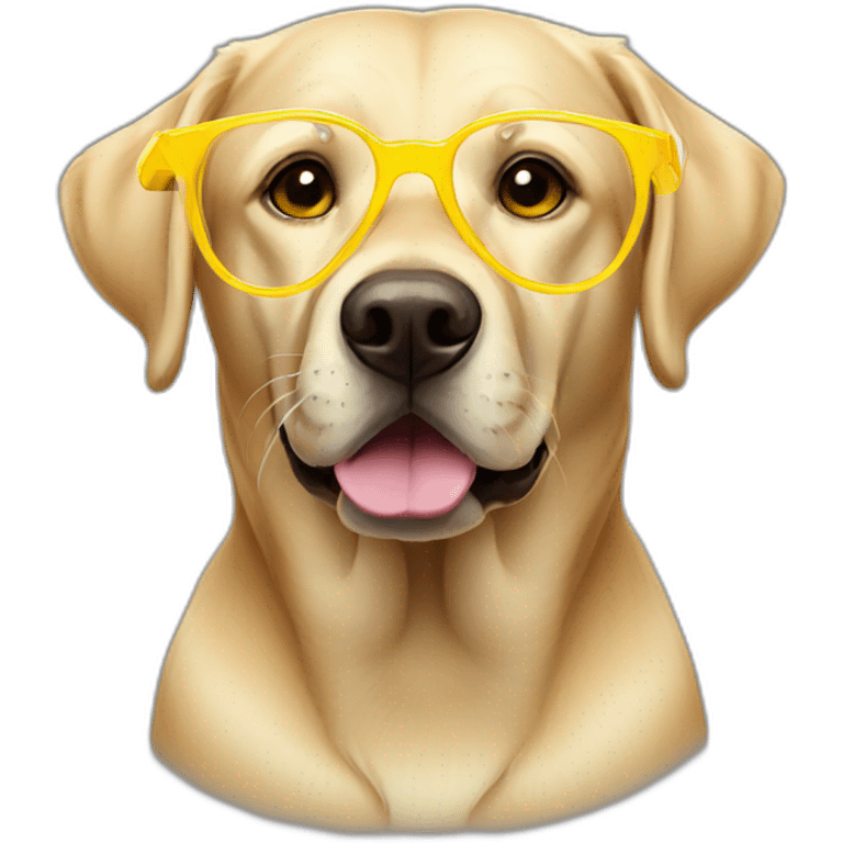 labrador wearing yellow transparent glasses emoji