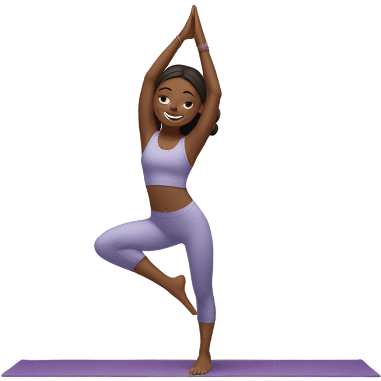 Girl doing yoga emoji