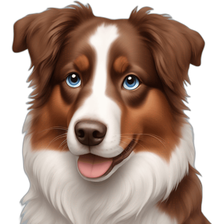 Blue eyed Red tri Australian shepherd emoji