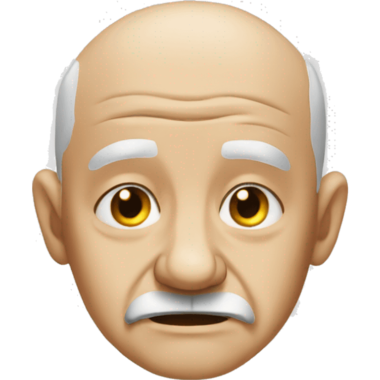 bald old man portrait crying emoji