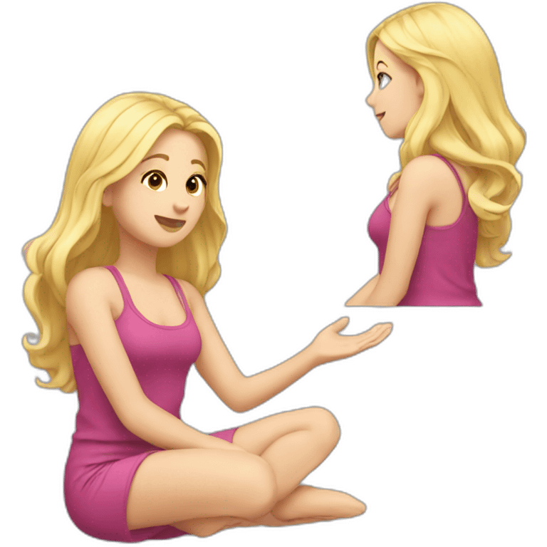 blonde girl kneeling emoji