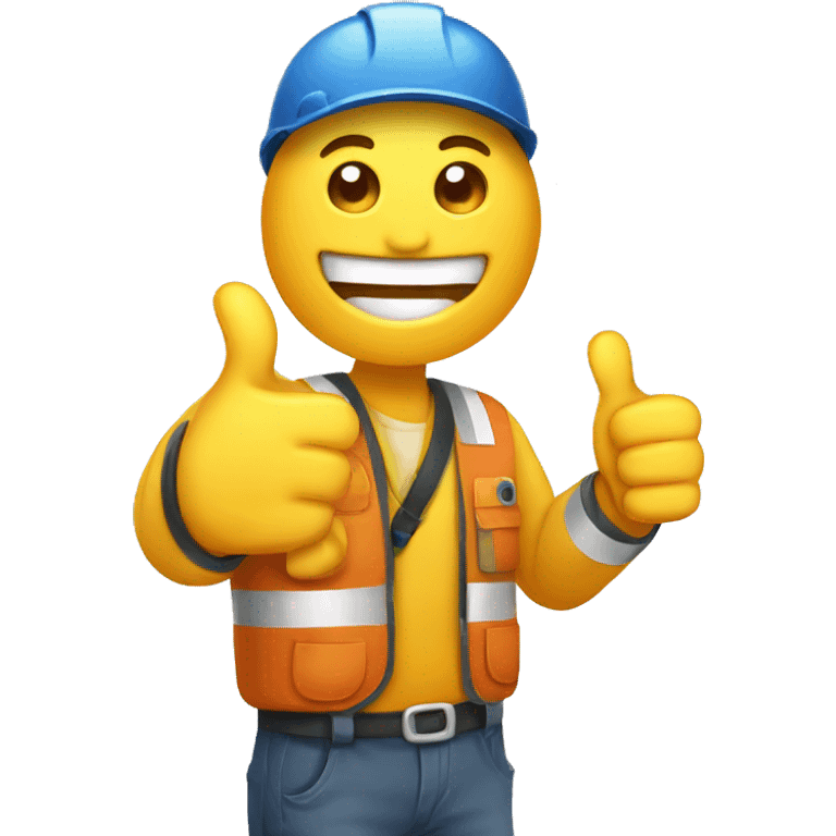 Happy injured worker doing a thumbs up  emoji