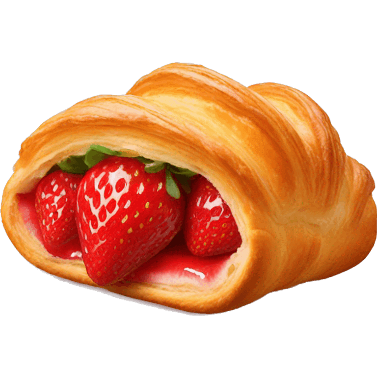 Strawberry croissant  emoji