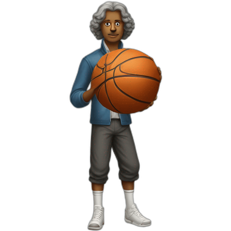 isaac newton with basketball ball emoji