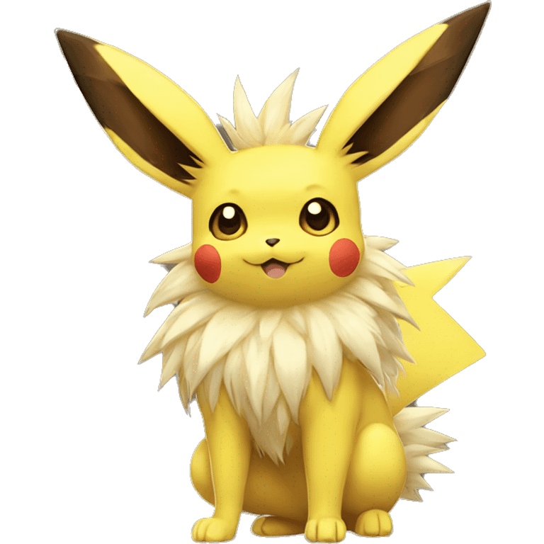 Pikachu-Eevee-Jolteon full body emoji