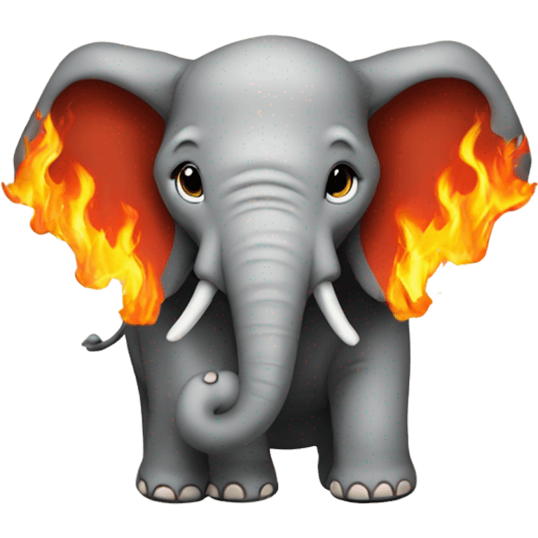 Elephant on flames emoji