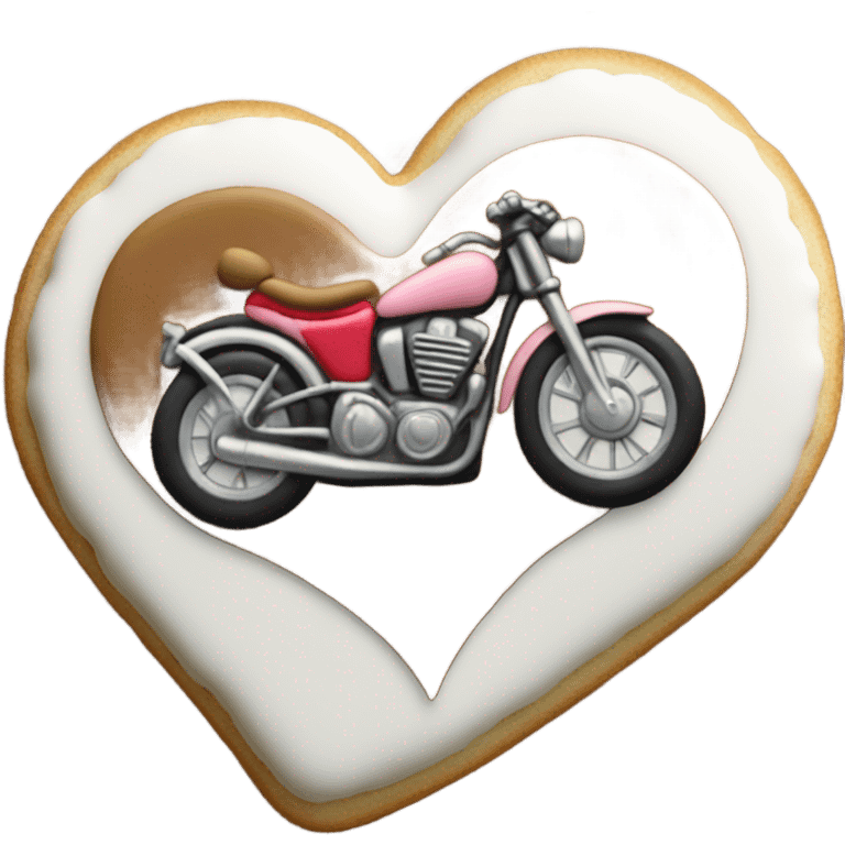 cookie heart with motorcycle  emoji