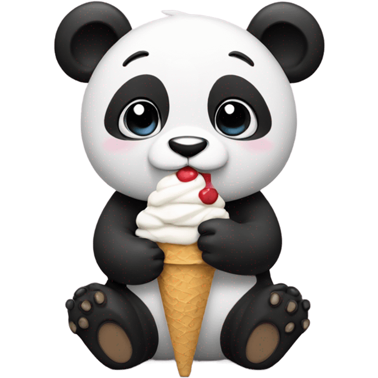 Panda eating ice cream emoji