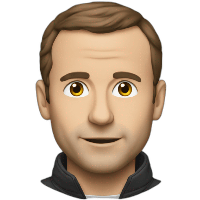 Macron with a top Portugal  emoji