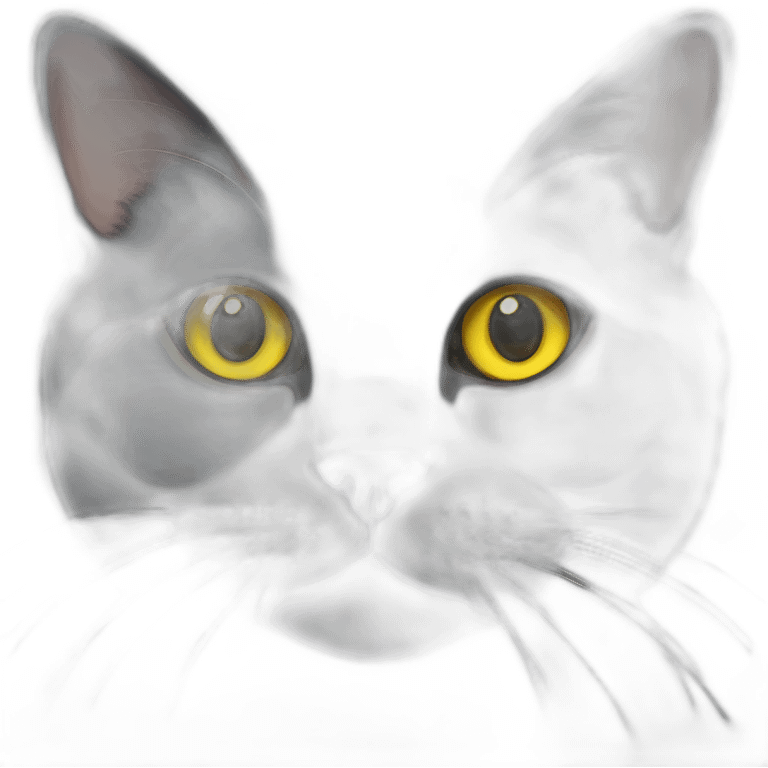 A Full british shorthair cat in the Color black smoke with yellow eyes emoji