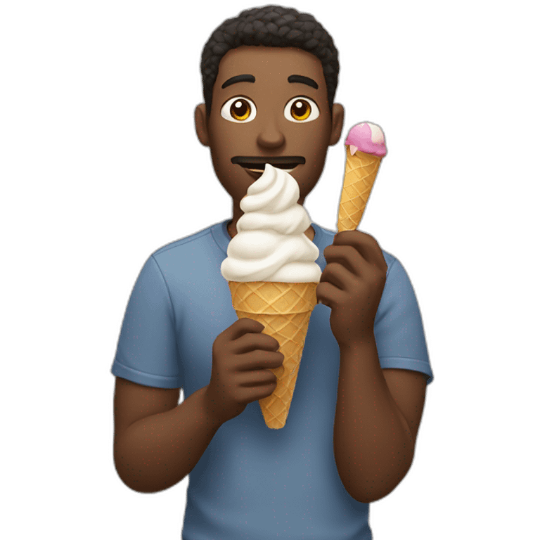 Man eating ice cream emoji