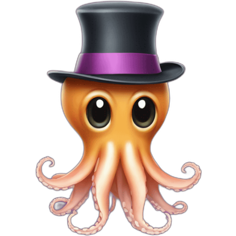 Squid wearing a porkpie hat emoji