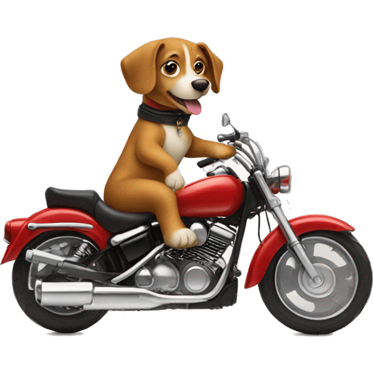 winner dog riding on a motorcycle  emoji