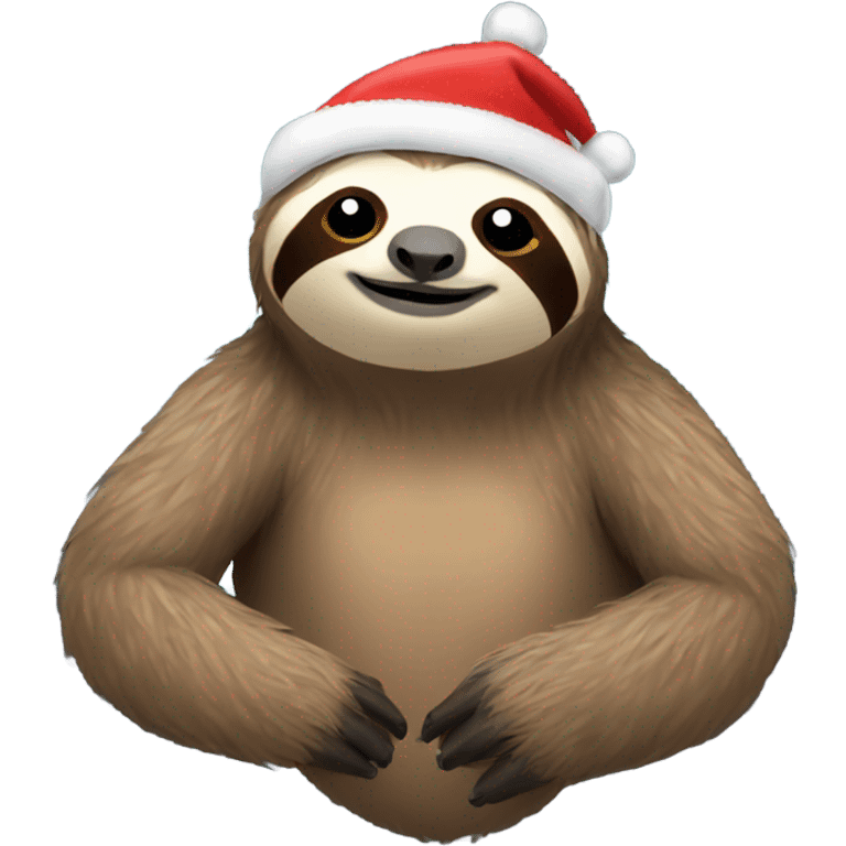 Sloth with Christmas lights emoji