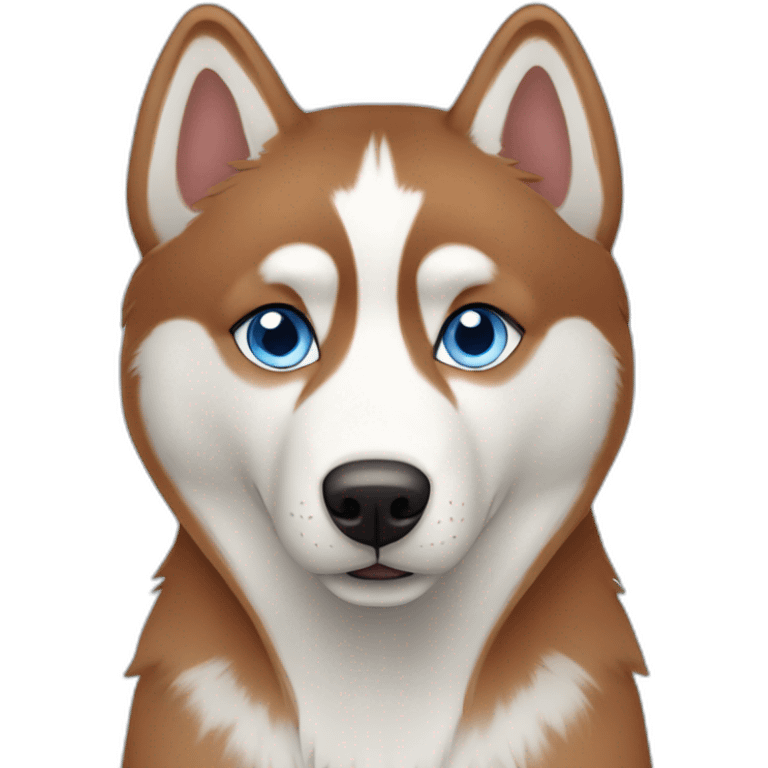 Red siberian husky with blue eyes emoji