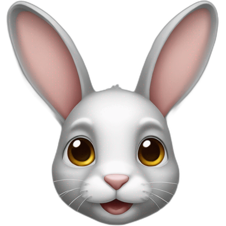 rabbit with gray nose and ears emoji