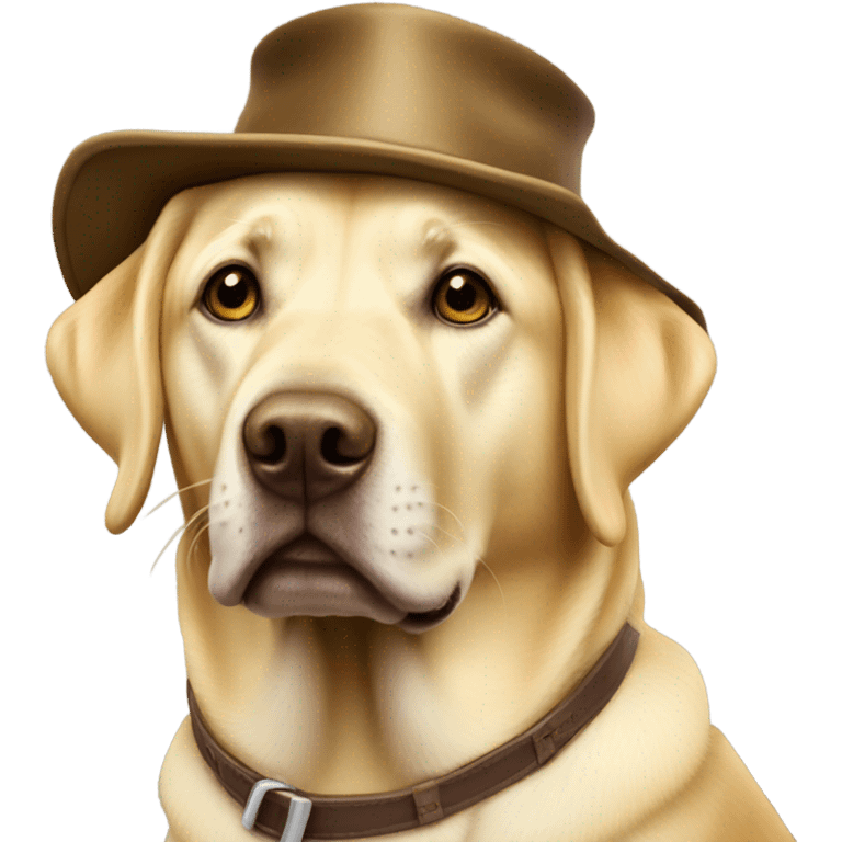 Yellow lab wearing Sherwood Bowmen hat emoji