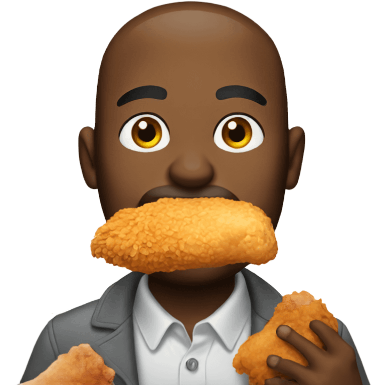 man eating fried chicken emoji