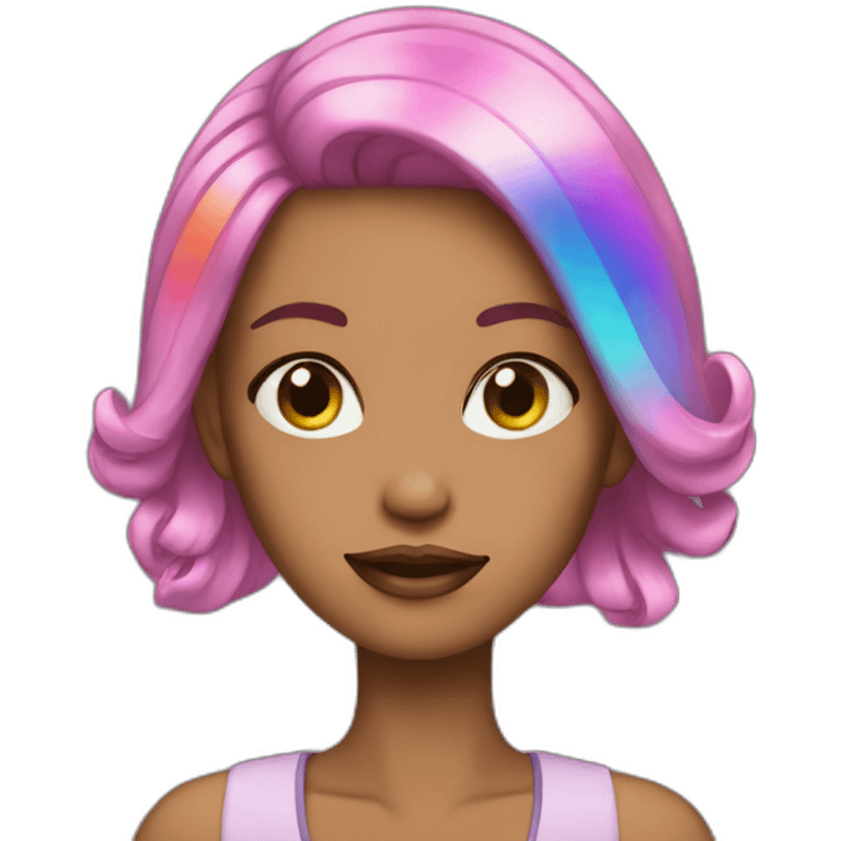 Posh-Girl-with-raibow-hair emoji