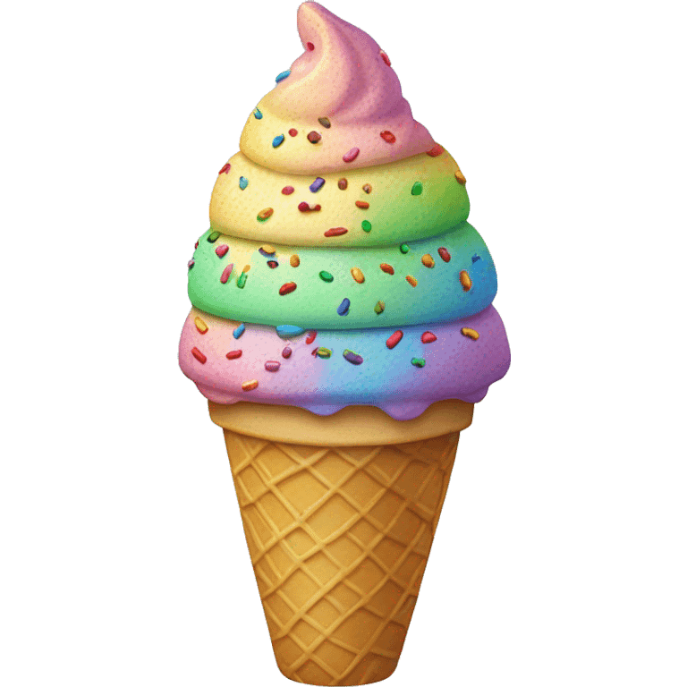 Ice cream cone with rainbow sprinkles  emoji