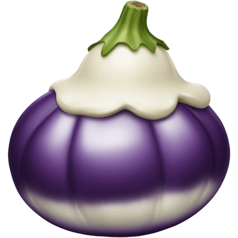 Eggplant covered in cream emoji