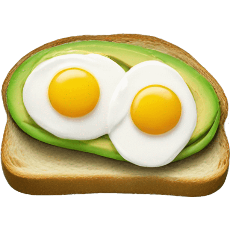 One Avocado toast with two eggs emoji