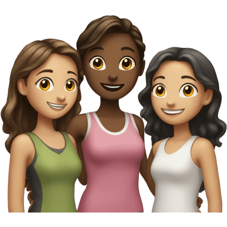 3 friends (girls) emoji