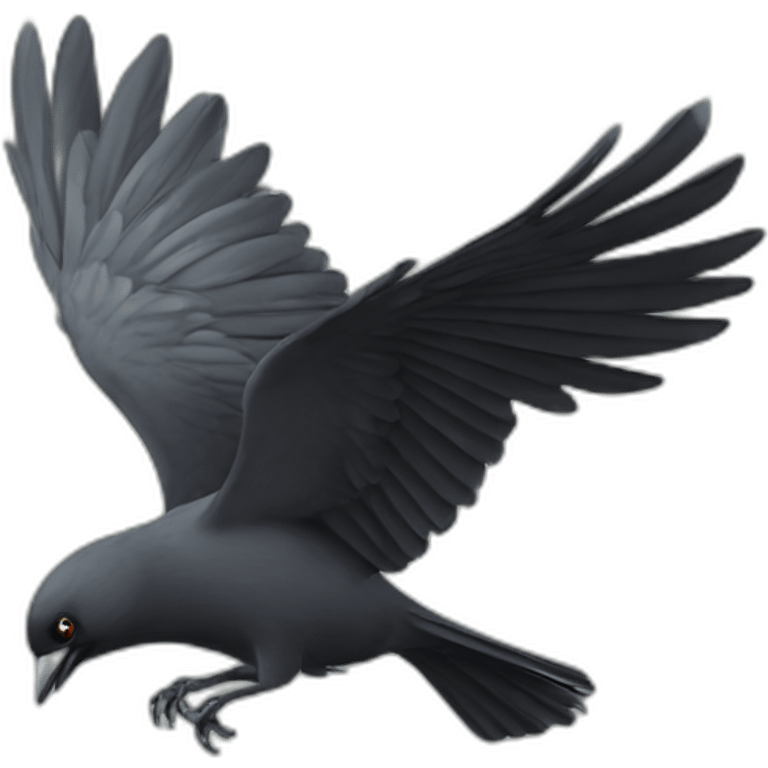 flying jackdaw with crown emoji