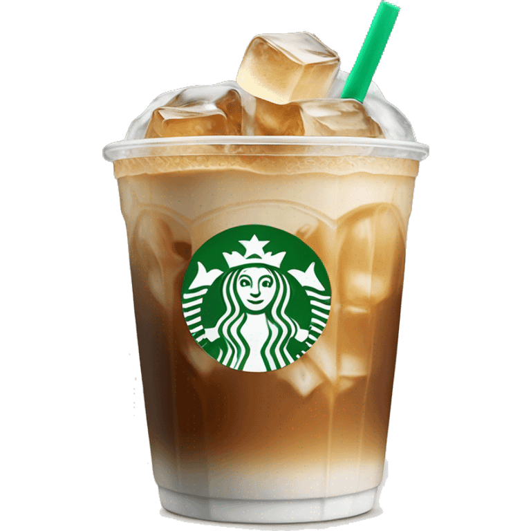 Starbuck ice coffee with ice cubes emoji