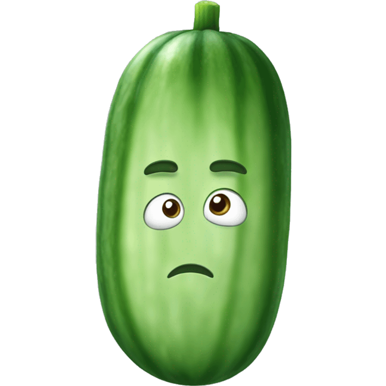 cucumber with raised eyebrow emoji