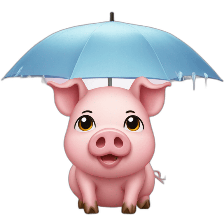 Pig rain emoji