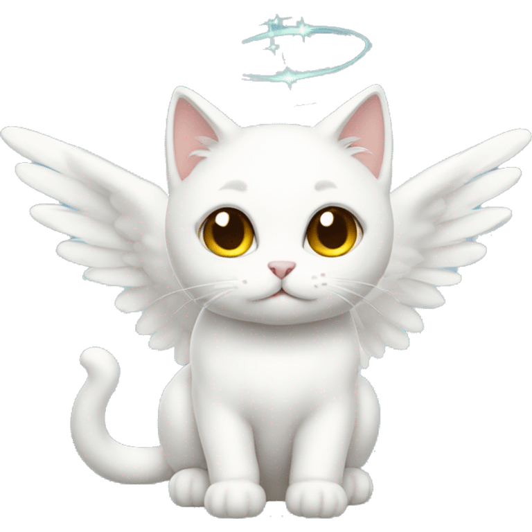 White cat angel emoji