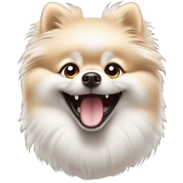 Marble Pomeranian smiling  emoji