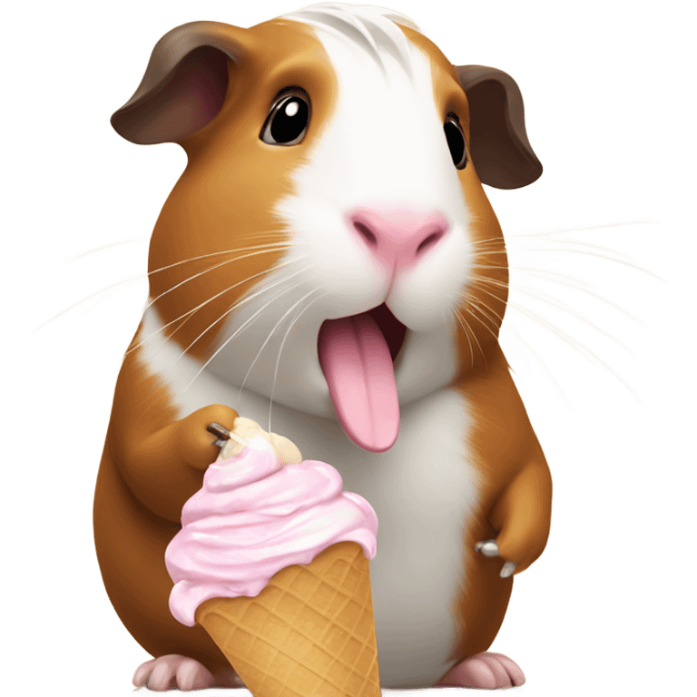 Guinea pig eating ice cream emoji