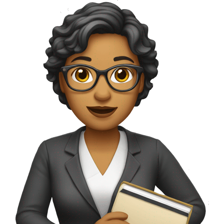 Una profesora con una pizarra  emoji