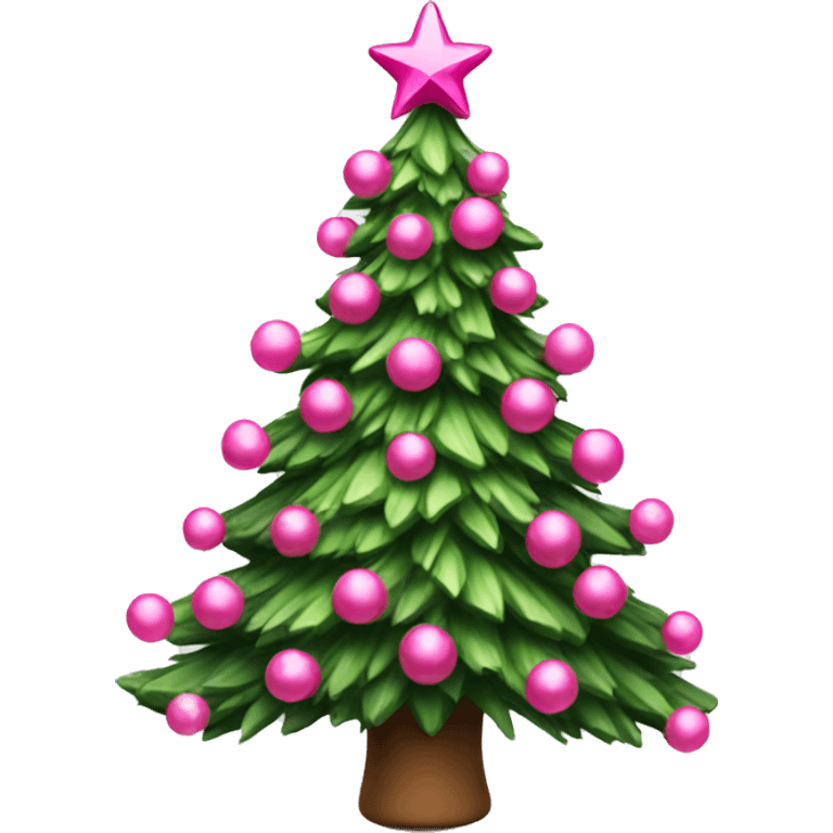 Christmas tree with pink decoration emoji