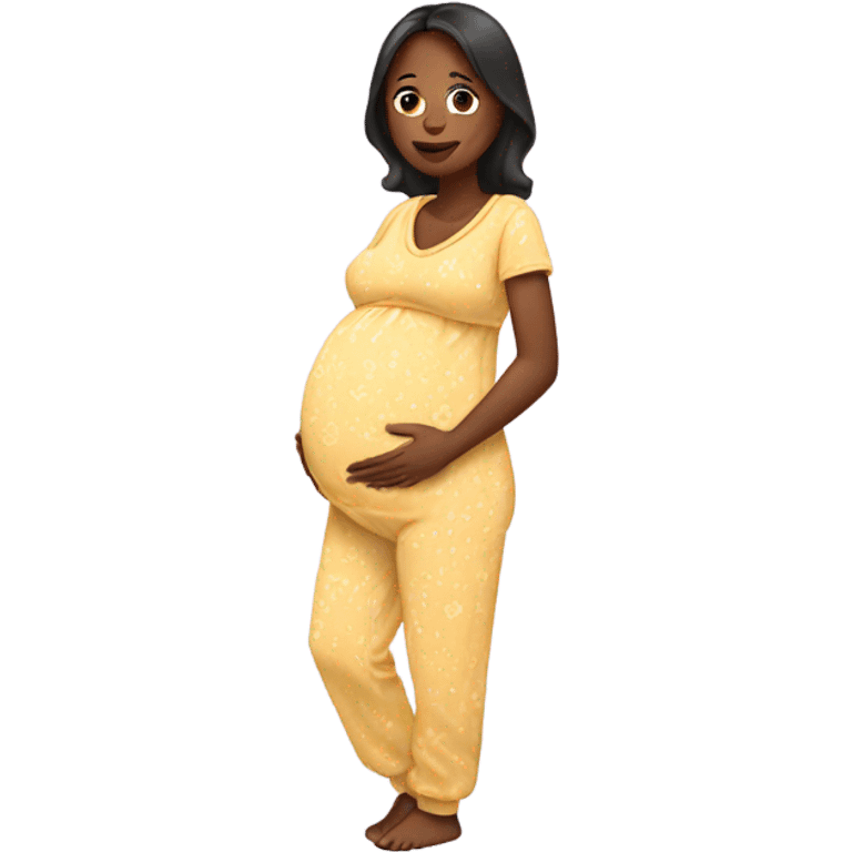 pregnant woman in pajamas emoji