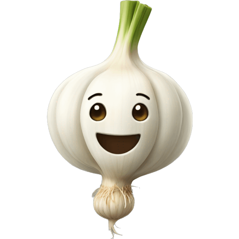 Happy garlic  emoji